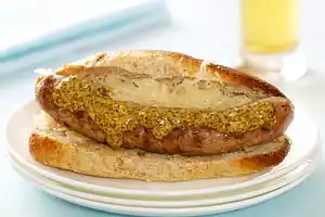 BBQ Sausage with Mustard and Sauerkraut