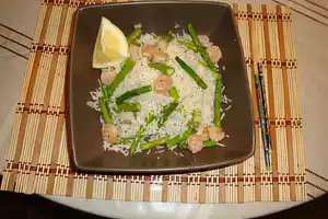 Fresh Asparagus-Shrimp Rice